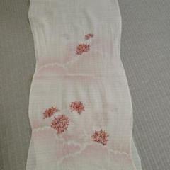 花柄刺繍 長襦袢 クリーム色 花柄刺繍 帯揚げ クリーム色×ピンク - メルカリ