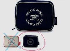 ジェラピケ★【gelato pique】ネコ柄バニティポーチ スクエア型 ジェラートピケ gelato pique ネコ柄サテンバニティポーチ