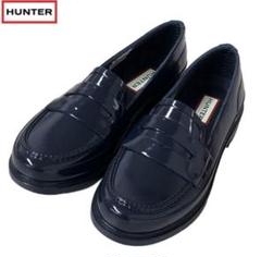 美品　HUNTER 黒 ローファー リボン　23-23.5cm 1-hun-w-1089rma-1.jpg