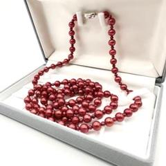 ★美品★本真珠 パールロングネックレス シルバー金具 8〜8.5mm 122cm