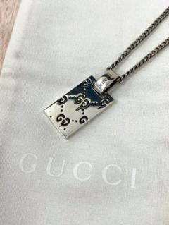 グッチ スクエア プレート ゴースト ネックレス　Ag925 1313AR グッチ スクエア プレート ゴースト ネックレス Ag925 1313AR
