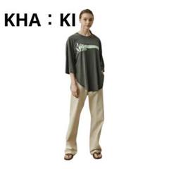 KHA：KI カーキ コットン天竺7分袖 Tシャツ カットソー ♡美品♡