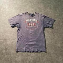 【トミーヒルフィガー】カレッジロゴ刺繍　色褪せTシャツ　USA SM70