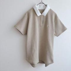 23Fondation　23区ゴルフ グレージュ ワッフル生地ポロシャツ 半袖
