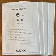 サピックス！原本！2年2023年7月度復習テスト　未使用！成績報告書解答用紙付 2025年最新】サピックス テスト 7月組み分けテストの人気