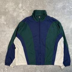 90s NIKE ナイロンジャケット　白タグ　刺繍ロゴ　総柄　トラックジャケット