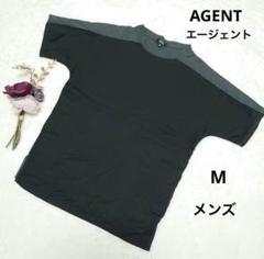 AGENT グレー／ブラック ラグランスリーブ Tシャツ メンズMサイズ