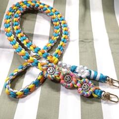 ぽぽろん様 パラコード スマホ ショルダーストラップ ハート編み