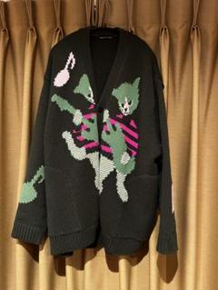 LAD MUSICIAN ギターキャット柄カーディガン 2223-012 LAD MUSICIAN（ラッドミュージシャン）の「ACRYLIC/WOOL