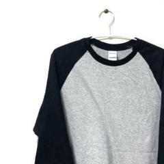7分袖 GILDAN ギルダン　グレー　ヴィンテージ　メンズ　ロングTシャツ