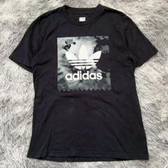 美品✨【adidas】 黒 半袖Tシャツ ロゴプリント (L) 大きいサイズ 綿