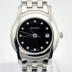【箱/取説/美品】GUCCI 5500L ブラック文字盤 シルバーベルト 箱/取説/美品】GUCCI 5500L ブラック文字盤 シルバーベルト