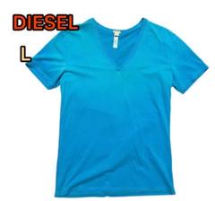 DIESEL Tシャツ L 青 78プリント ディーゼル y2k 美品 トップス