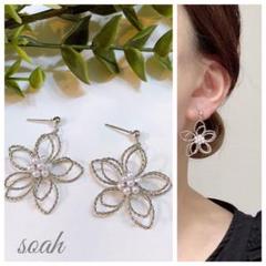 422＊パールフラワー シルバーピアス