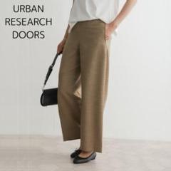 URBAN RESEARCH DOORSサイドシームレスパンツMベージュ麻調合繊