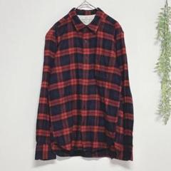 7340 無印良品 長袖チェック柄シャツ カジュアル トップス ネルシャツ 総柄