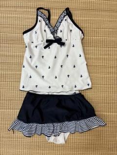 TOPVALU140セパレート白水着3点セット女の子用