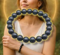 シュンガイト Shungite 10㎜ ブレスレット 天然石 健康 電磁波対策のサムネイル