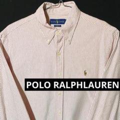 POLO RALPHLAUREN M L 長袖 ストライプ 定番 シャツ