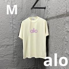 alo yoga M ホワイト クロップドTシャツ柔らかいアローヨガ未使用