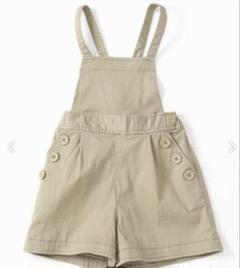 キッズチノストレッチ２wayサロペットパンツ　ボタン付きショートオーバーオール