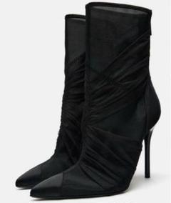 ZARA ザラ＊リボン オープン メッシュ ショートブーツ 37 24cm 2025年最新】メッシュブーツ zaraの人気アイテム - メルカリ