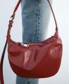 国内発送★ZARA★ギャザー入り*ハンドバッグ レッド zara ギャザーショルダーバッグ レッド - メルカリ