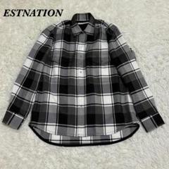 エストネーション ESTNATION M ポリエステルタスランネルチェックシャツ