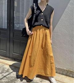 新品　Spick＆Span スピックアンドスパン リネン混　フレアスカート