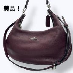 美品コーチ　coach ワンショルダー　バッグ　シボレザー　ハーフムーン　y2k 美品 COACH コーチ ハーフムーン シグネチャー ショルダーバッグ