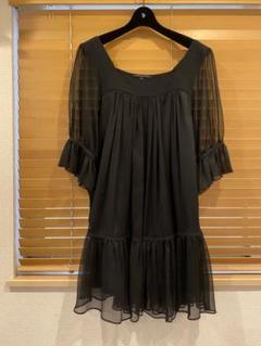 美品★MERCURY DUO★シースルーシフォンワンピ★五分袖