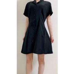 80〜90s vintage 半袖 ワンピース シャツ 開襟 フレア ミニ丈