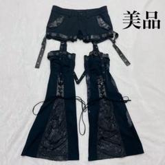 【美品】QutieFrash ミリタリーレッグウォーマー付ショートパンツ 黒 美品】QutieFrash ミリタリーレッグウォーマー付ショートパンツ 黒