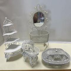 ドールハウス　姫家具　角棚　ベビーベッド　ドレッサー　石鹸ケース　ワイヤーアート