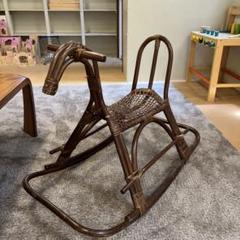 Amazon.co.jp: kazama製籐 ラタン ロッキングホース 木馬