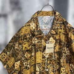 新品タグ付き　アロハシャツ　開襟　オープンカラー　半袖シャツ　L　レーヨン