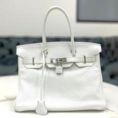 美品☆　エルメス　バーキン30　トリヨンクレマンス　白　ハンドバッグ　□K刻印