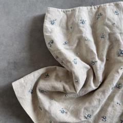刺繍　リネン混　スカート　花柄　ミニ　古着　一点もの　ヴィンテージ