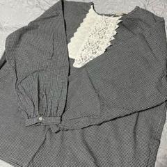 SM2 レース付きギンガムチェックブラウス