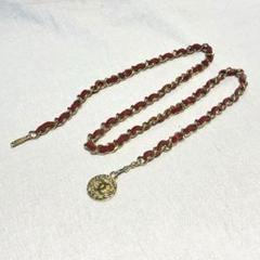 【美品】CHANEL GP×レザーチェーンベルト 1982 ココマーク