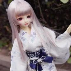 ドールウィッグ 7~8インチ ロングヘア ピンク ストレート 姫カット BJD