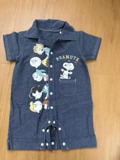 半袖 ロンパース 70 PEANUTS スヌーピー SNOOPYデニム調