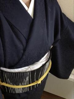 藍染小紋〘 証紙あり〙〘 袷・広衿〙裄:約67cm