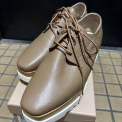 厚底ローファー ブラウン エリス レースアップシューズ