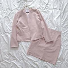 INEDIT イネド　ノーカラージャケット　スカート　セットアップ　ピンク　S