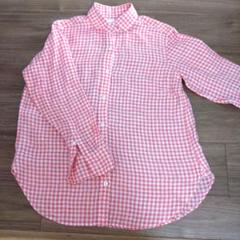 23区✕LIBECO　麻100％　リネンシャツ　長袖　オレンジ　38　M相当 23区 オンワード樫山 20SS LIBECO LINEN シャツワンピース