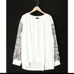 【新品未使用】イズスカラー　ぽわんとチュール 花柄切替プルオーバー