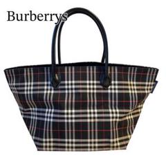 【美品】大容量　BURBERRY ナイロン　トート ノバチェック　リバーシブル BURBERRY BLUE LABEL バーバリーブルーレーベル ノバチェック