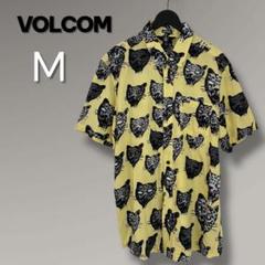 【美品】　VOLCOM　ボルコム　Mサイズ　イエロー　半袖シャツ　ヒョウ柄