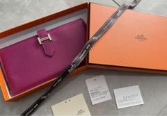 [美品] 入手困難　エルメス　ベアン　長財布　ピンクのサムネイル
